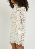 DE LA Vali Bodita Appliquéd Guipure Lace Mini Dress White