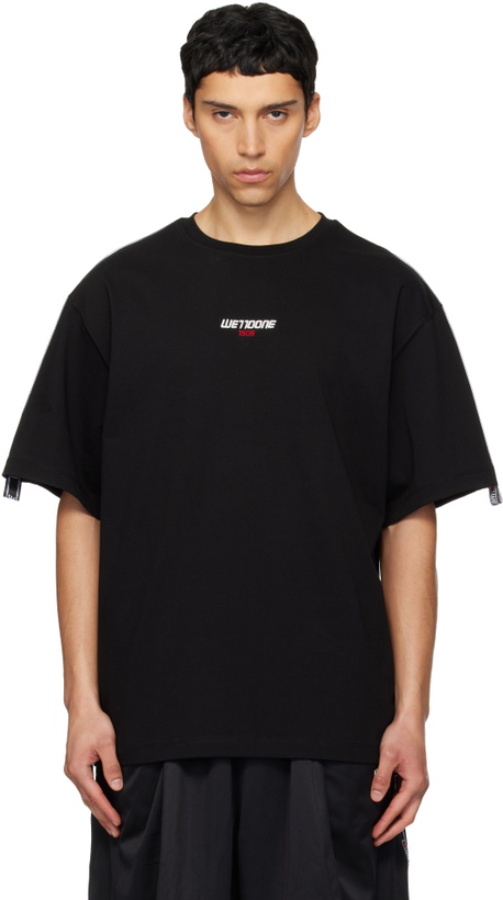 Photo: We11done Black '1506' Logo Tape T-shirt
