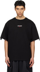 We11done Black '1506' Logo Tape T-shirt