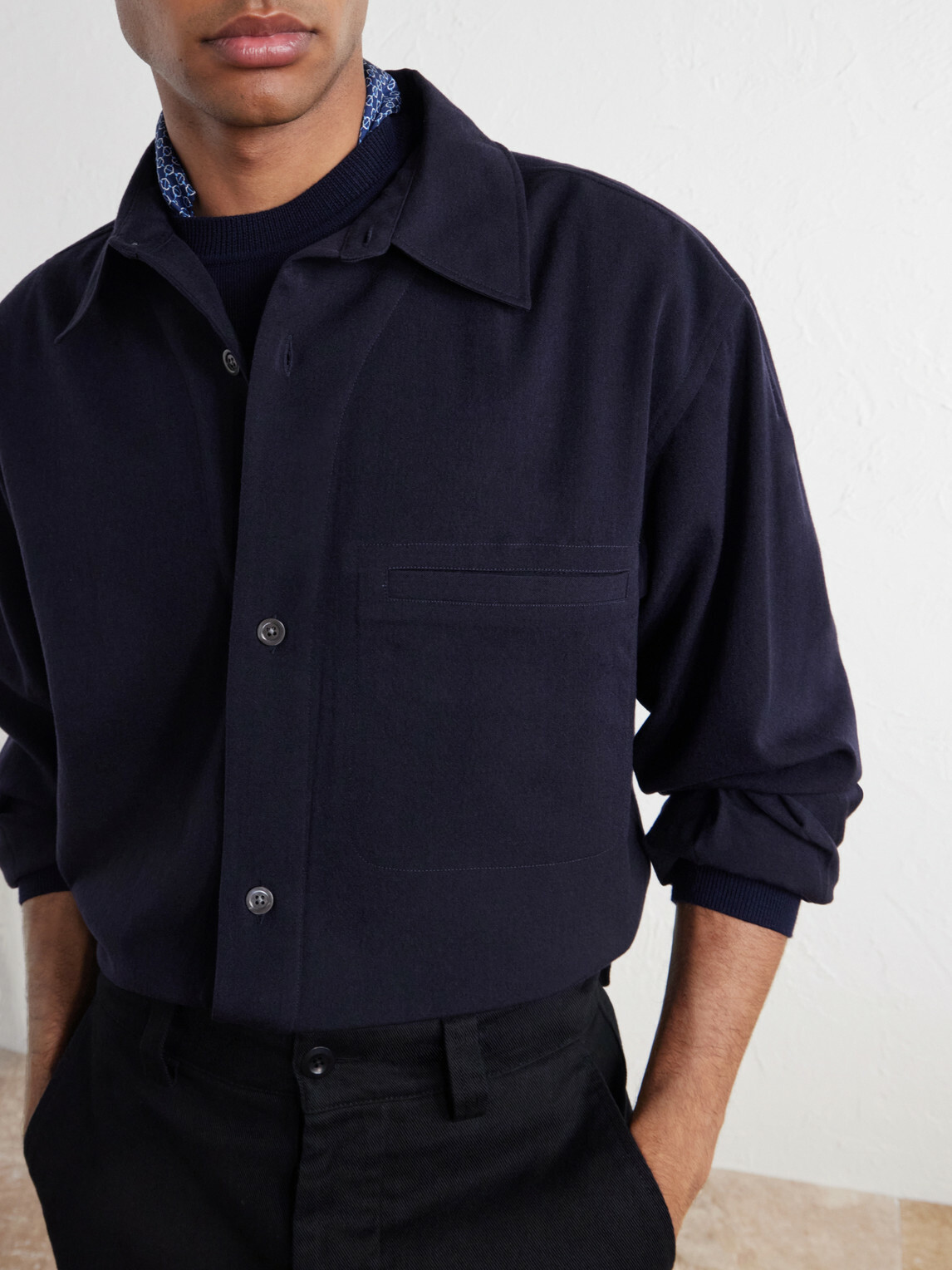 Margaret Howell - Brushed Wool-Twill Shirt - Blue