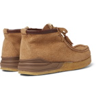 visvim - Beuys Trekker Folk Leather-Trimmed Suede Boots - Brown