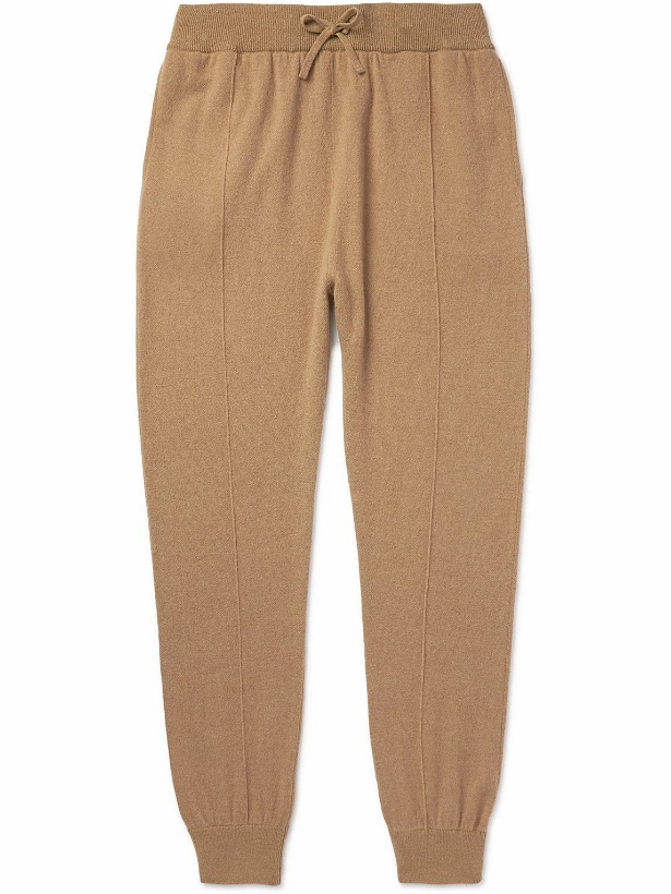 Photo: Mr P. - Tapered Pintucked Wool and Cashmere-Blend Sweatpants - Brown