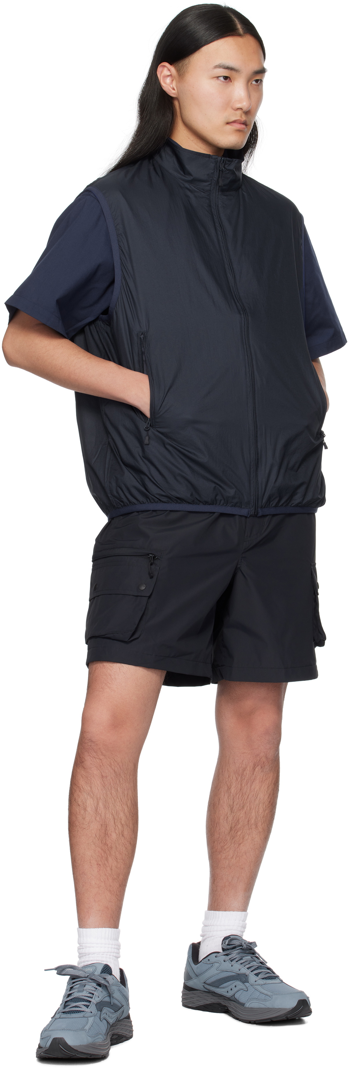 トップス TECH REVERSIBLE WIND SHIELD VEST - NAVY DAIWA PIER 39 TECH REVERSIBLE WIND SHIELD VEST [NAVY] - Fresh