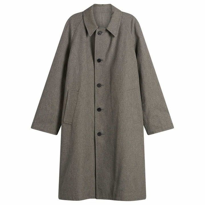 Photo: Kaptain Sunshine Men's Cotton Mock Twist Umbrella Coat in Charcoal