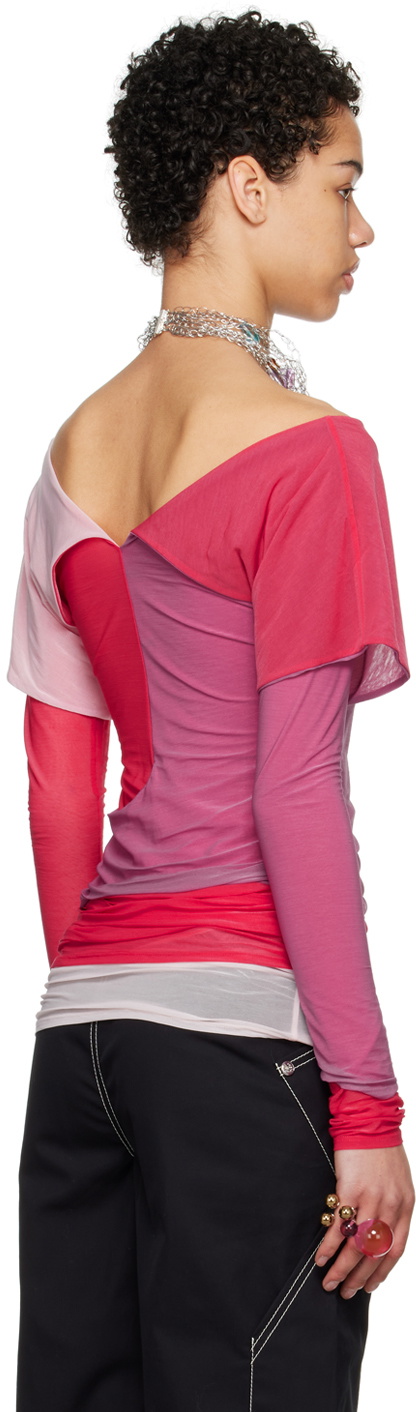 Kiko Kostadinov Red & Pink Mora Long Sleeve T-Shirt Kiko Kiko Kostadinov Red & Pink Mora Long Sleeve T-Shirt Kiko