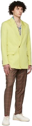 Paul Smith Yellow One-Button Wool Blazer