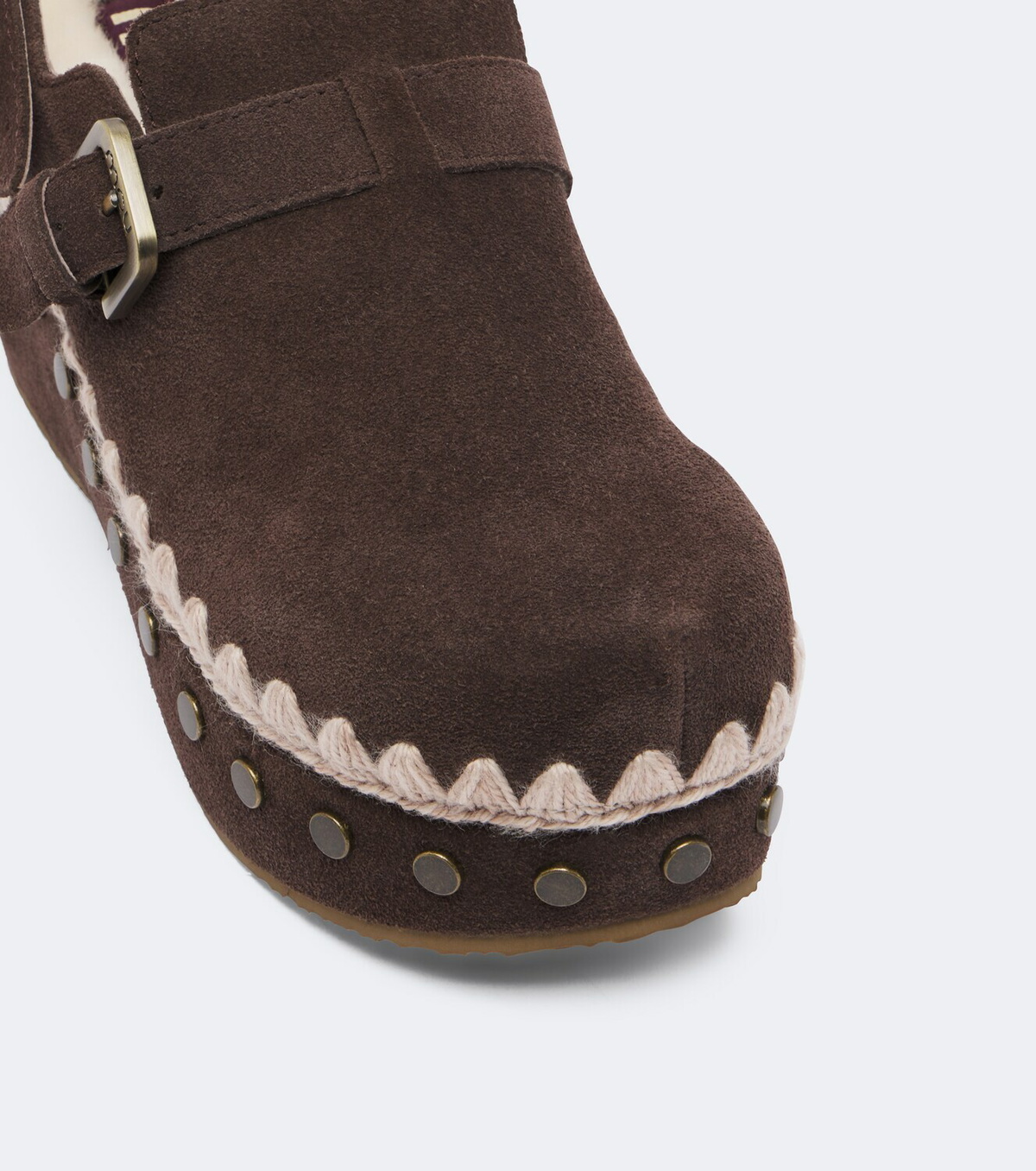 Mou Shearling-lined suede clogs