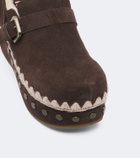 Mou Shearling-lined suede clogs