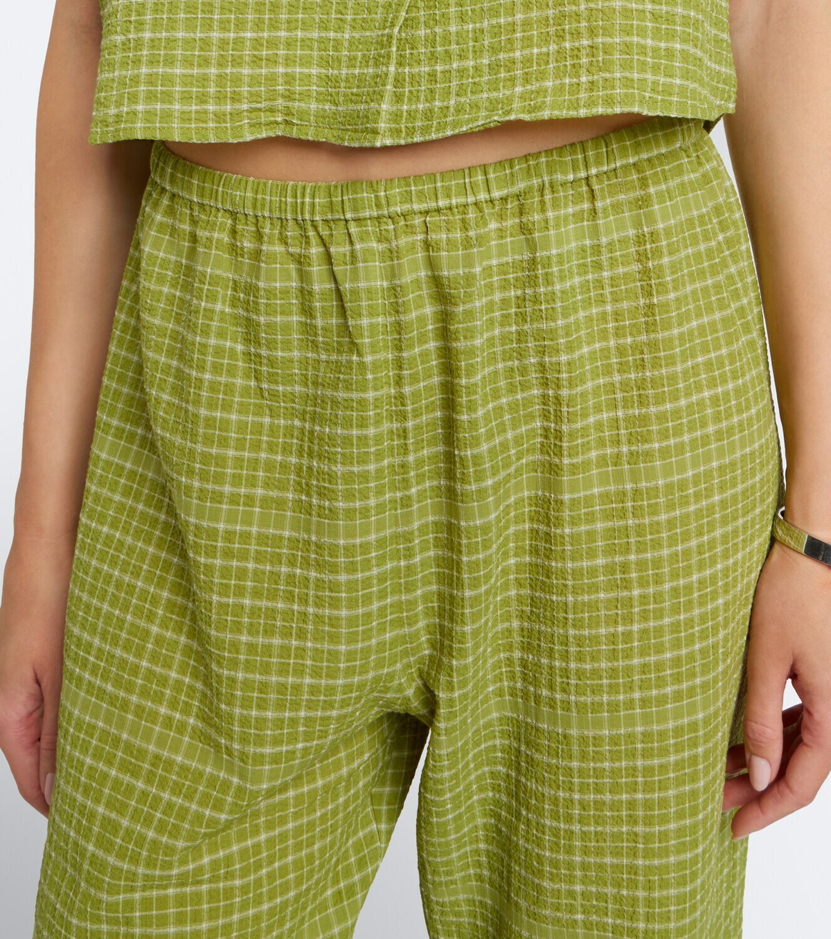 Asceno Loreto checked cotton wide-leg pants