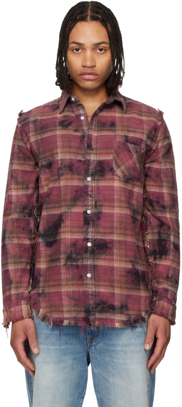 Photo: R13 Purple Shredded Seam Drop Neck Shirt