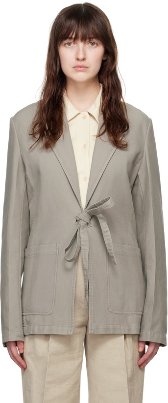 Photo: TOTEME Gray Garment-Dyed Blazer