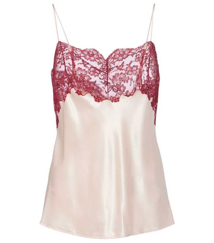 Photo: Saint Laurent Lace-trimmed silk satin camisole