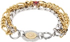 IN GOLD WE TRUST PARIS SSENSE Exclusive Silver & Gold Curb Chain Bracelet