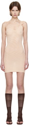 Isa Boulder SSENSE Exclusive Off-White One Pinch Shoulder Crocheted Minidress