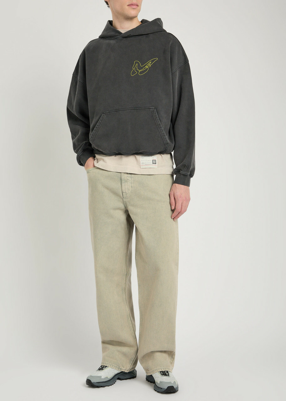 Picante Butterfly Hooded Cotton Sweatshirt Black