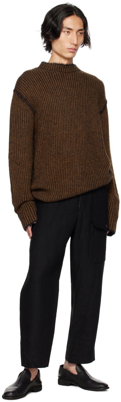 UMA WANG Brown Crewneck Sweater