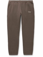 DIME - Tapered Logo-Embroidered Cotton-Jersey Sweatpants - Brown