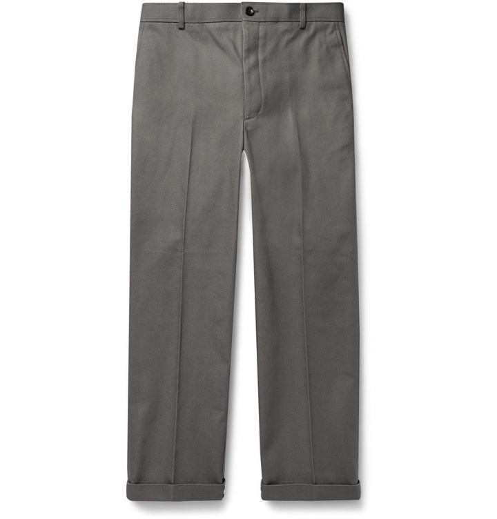 Photo: Thom Browne - Grey Cropped Cotton-Twill Trousers - Gray