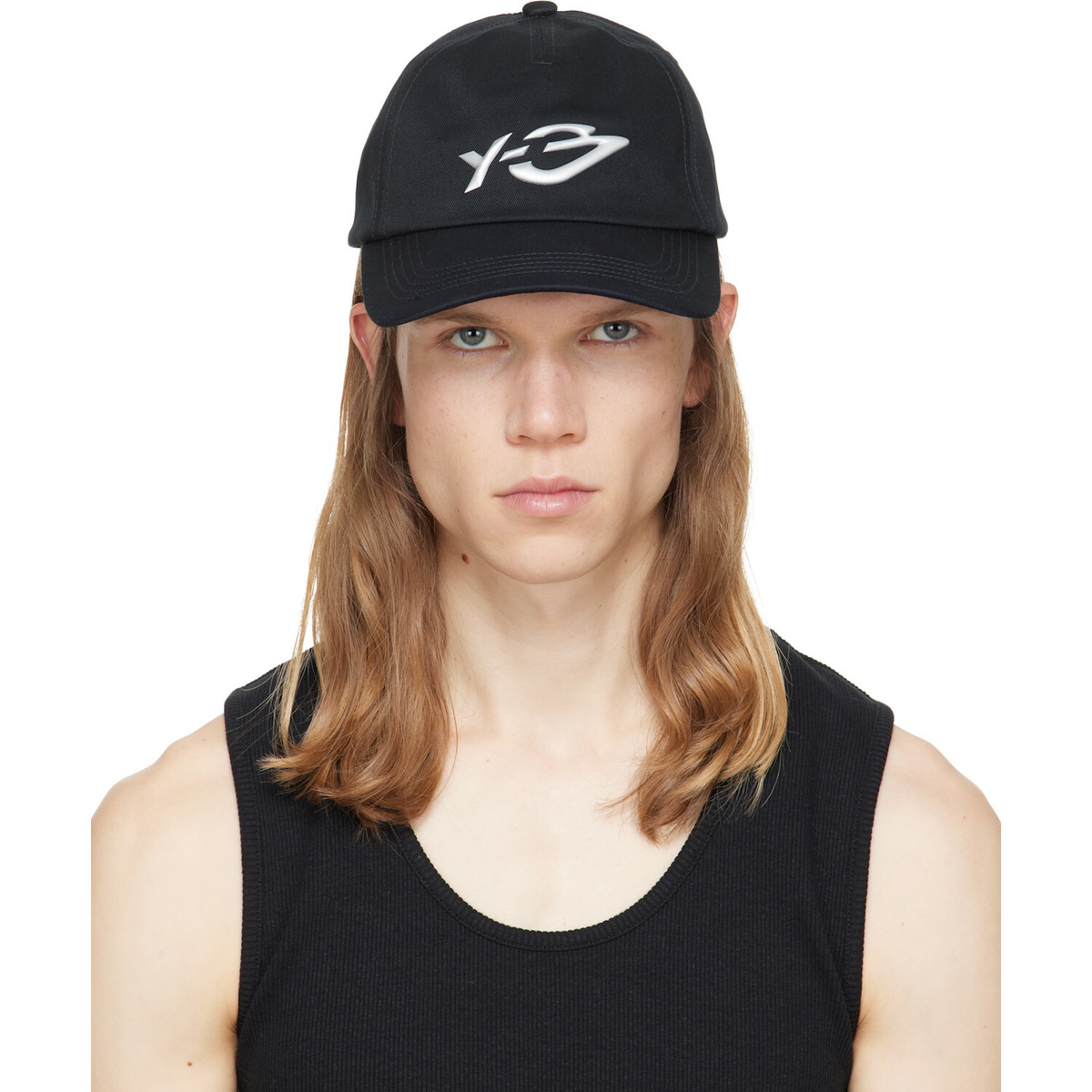 Y-3 Black Graphic Logo Cap
