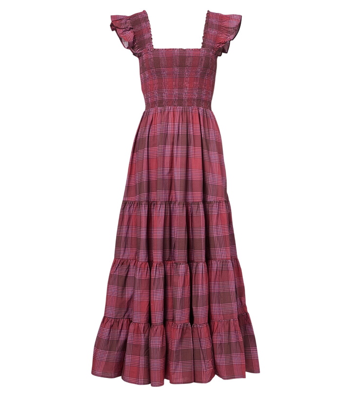 Photo: Rixo Kendall shirred plaid cotton maxi dress