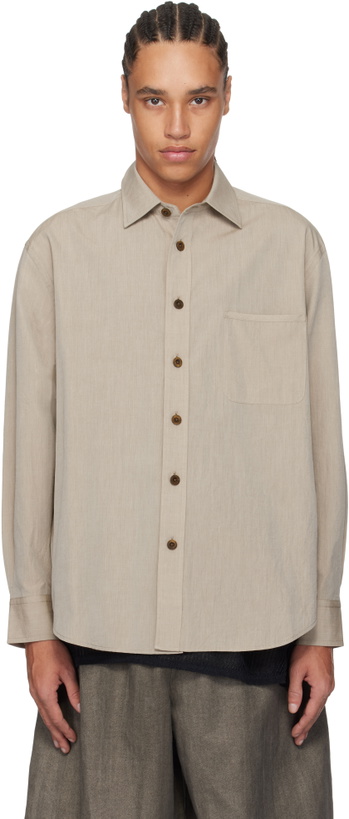 Photo: Aviva Jifei Xue Beige Easy Shirt