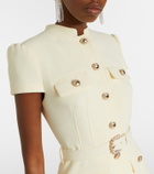 Self-Portrait Belted peplum crêpe midi dress