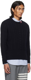 Thom Browne Navy Striped Sweater