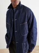 OrSlow - Corduroy-Trimmed Denim Jacket - Blue