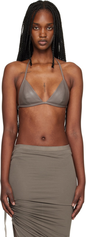 Photo: Rick Owens Gray Temple Waxy Lamb Leather Bra