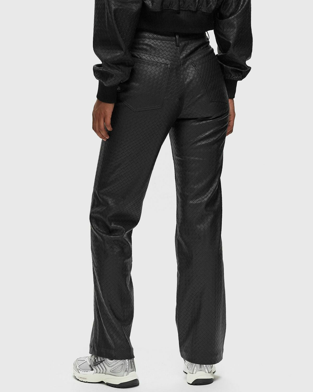 ROTATE Birger Christensen Braided Straight Pants Black Womens Casual Pant