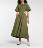 Deveaux New York - Cutout poplin midi dress