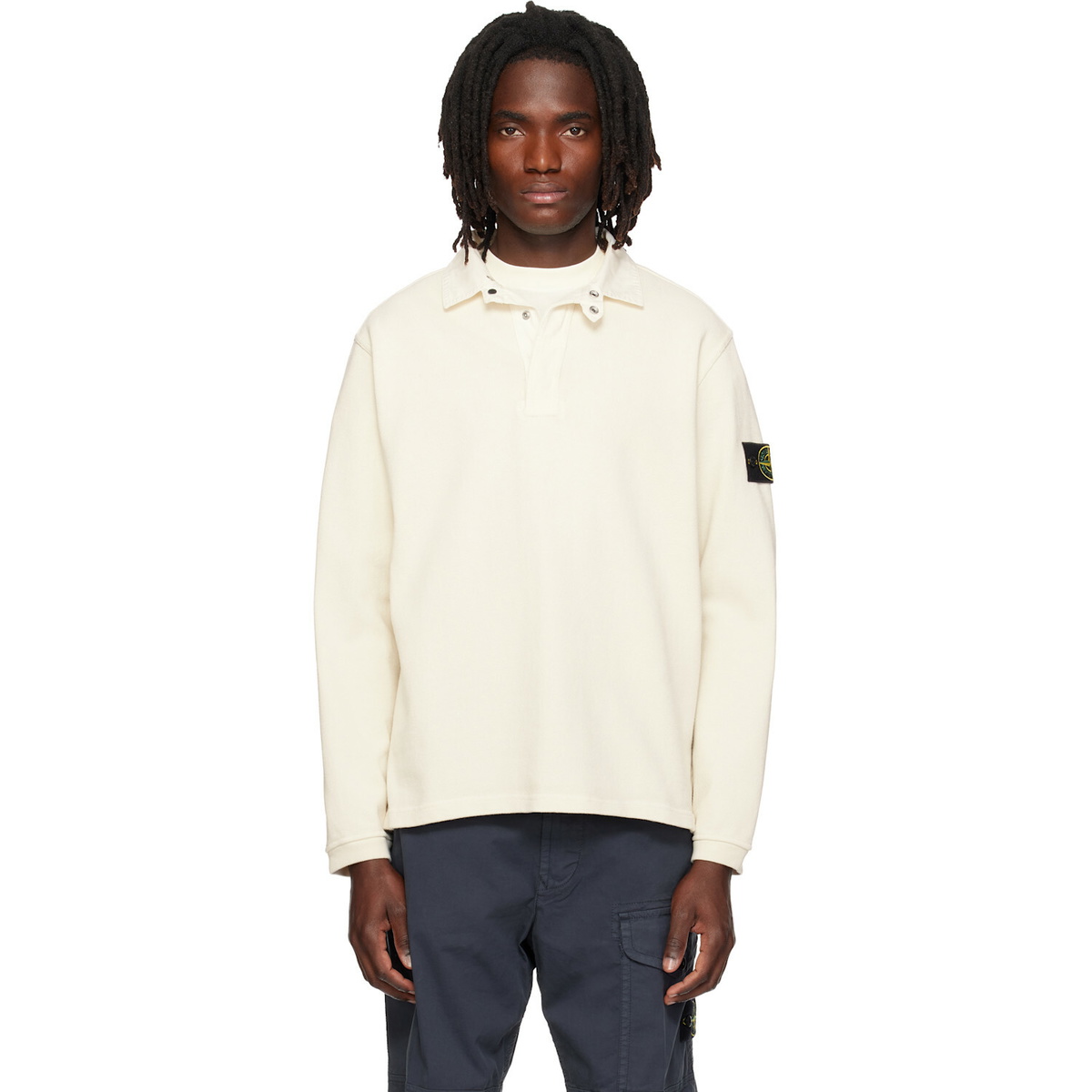 Stone Island Garment Dyed Zip Shirt Green Stone Island