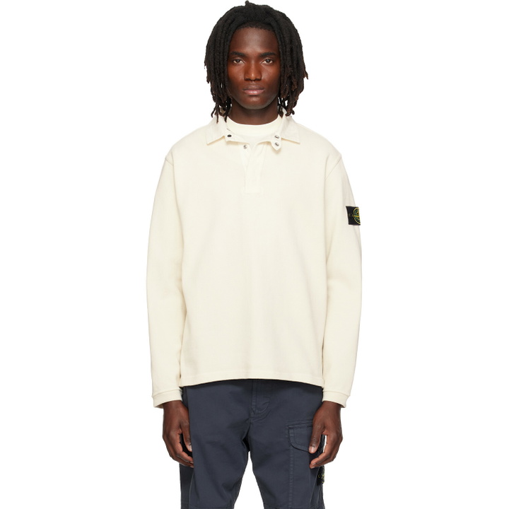 Photo: Stone Island Off-White 6100001 Heavy Cotton Jersey Polo