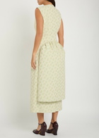 Simone Rocha Bustle Contour Floral Cotton-blend Midi Dress Green