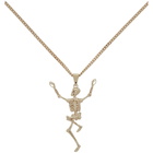 Alexander McQueen Gold Dancing Skeleton Necklace