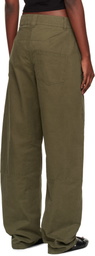 We11done Khaki Curved Trousers