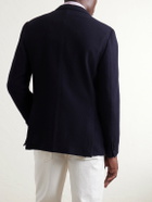 Lardini - Honeycomb-Knit Wool Blazer - Blue