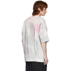 Juun.J Pink and Grey Logo Tie-Dye T-Shirt