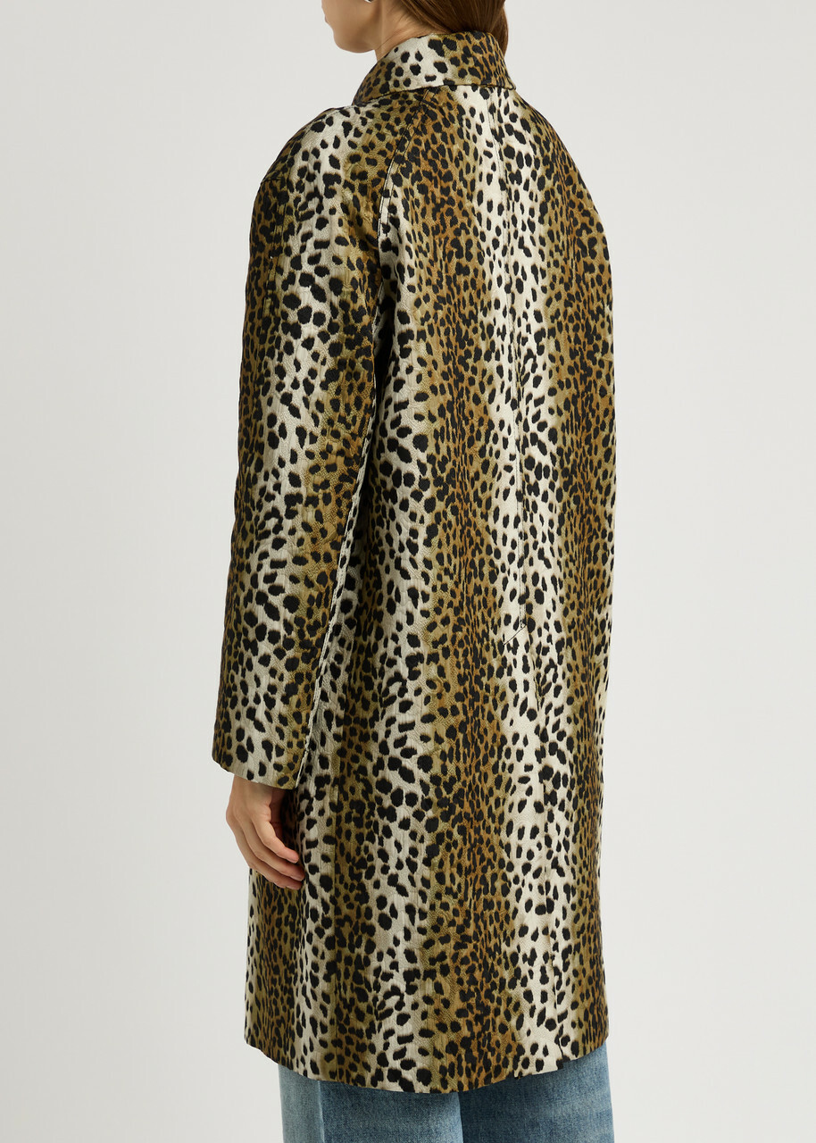 Blumarine Leopard-jacquard Cotton-blend Coat Blumarine