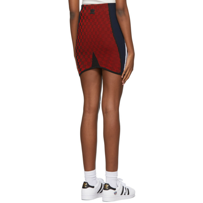 adidas Originals Red Paolina Russo Edition Ribbed Mini Skirt