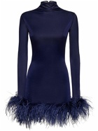 16ARLINGTON - Luna Jersey Mini Dress W/feathers