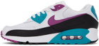 Nike White & Purple Air Max 90 Premium Sneakers