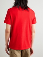 Valentino Garavani - Logo-Appliquéd Striped Cotton-Piqué Polo Shirt - Red