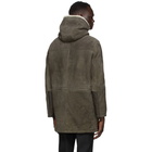 Yves Salomon Reversible Grey Suede Coat