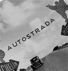 Sonic Editions - Framed 1947 Turin-Milan Autostrada Print, 16" X 20" - Black