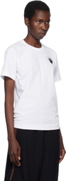 COMME des GARÇONS PLAY White Metal Stone Emblem Black Heart T-shirt