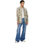 AAPE by A Bathing Ape Blue & Beige Main Long Sleeve Shirt
