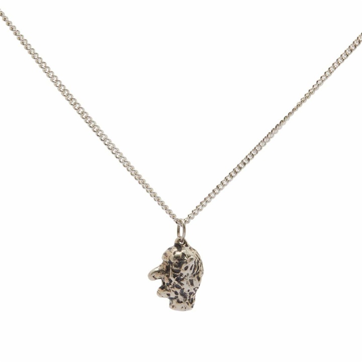 Photo: Heresy Men's Goblin Head Necklace in Oxidised Silver
