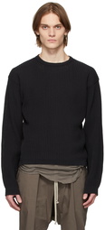 Rick Owens Black Biker Round Neck Sweater