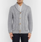Brunello Cucinelli - Shawl-Collar Cable-Knit Cotton Cardigan - Men - Gray
